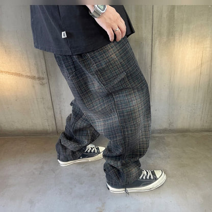 ワイドシルエットチェックパンツ K0596