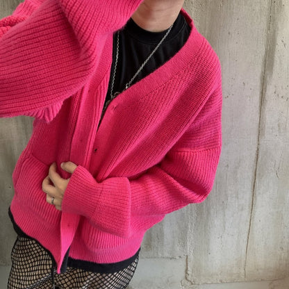 ワイドシルエットリブカーディガン K0824