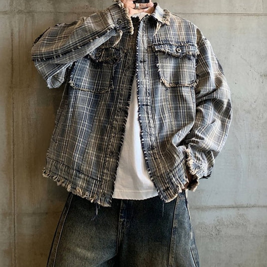 チェックフリンジジャケット K0827
