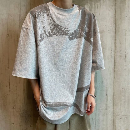 アートワークプリントリラックス半袖Tシャツ K0880