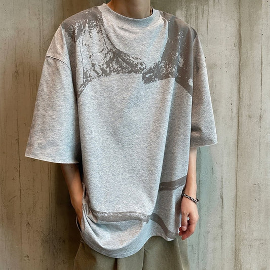 アートワークプリントリラックス半袖Tシャツ K0880