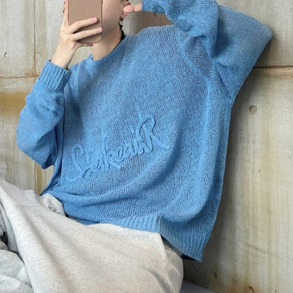 メッシュロゴオーバーサイズニット K0895