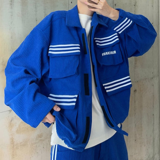 ブルーカラーストライプジャケット K0870