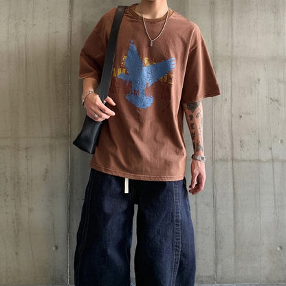 レトログラフィックワイド半袖Tシャツ K0878