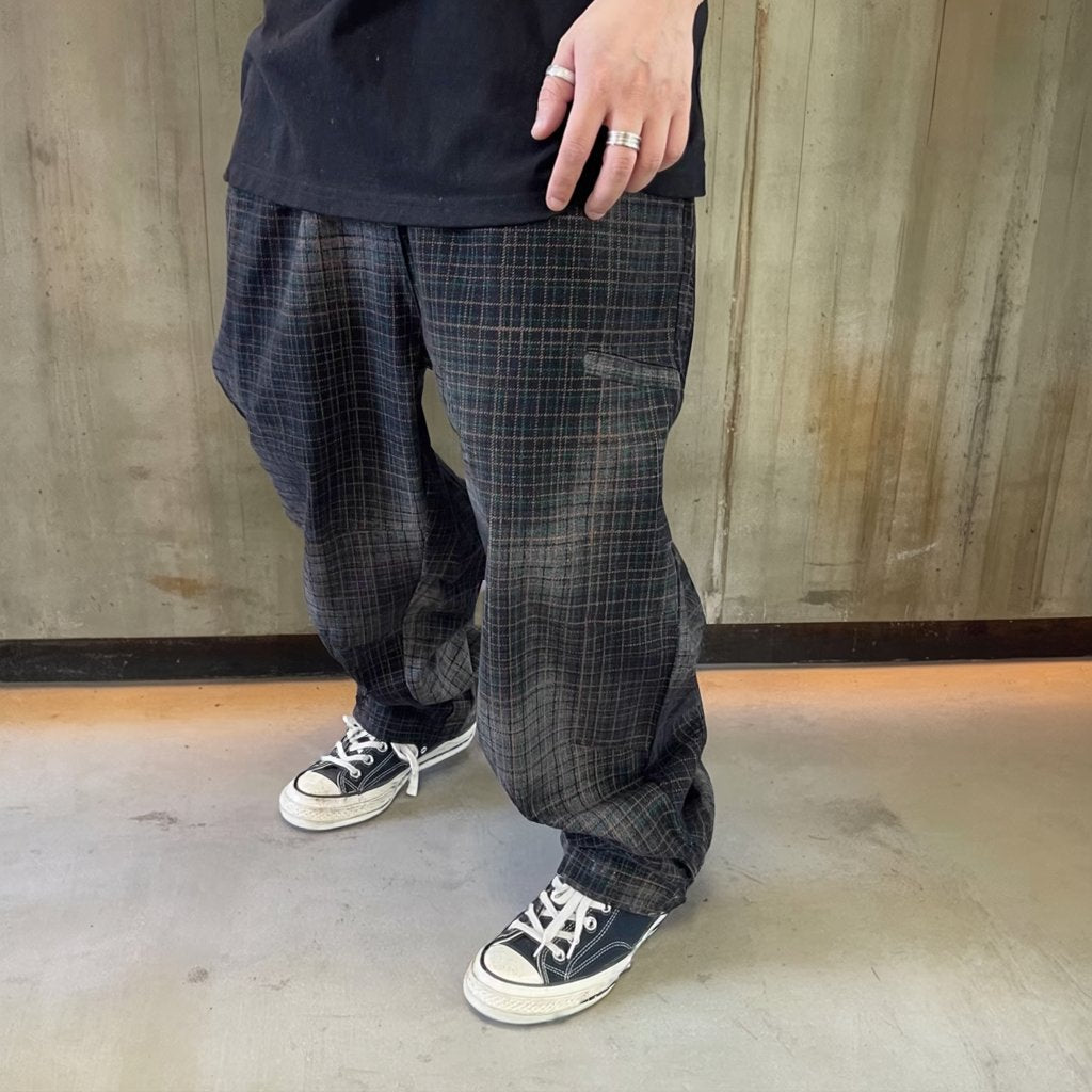 ワイドシルエットチェックパンツ K0596
