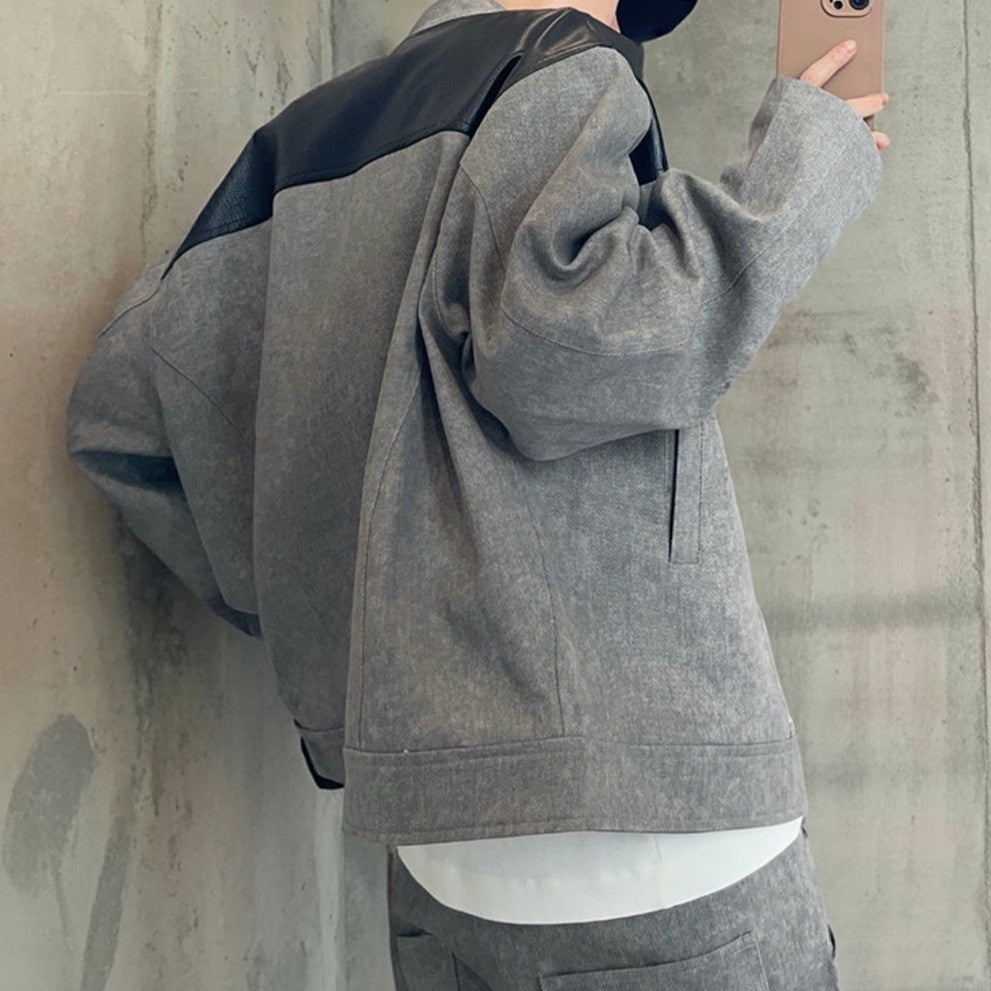 ツートーンスタッズデザインジャケット K0865