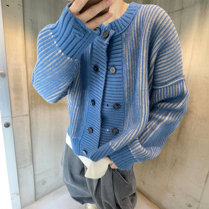 ストライプリブワイドカーディガン K0786