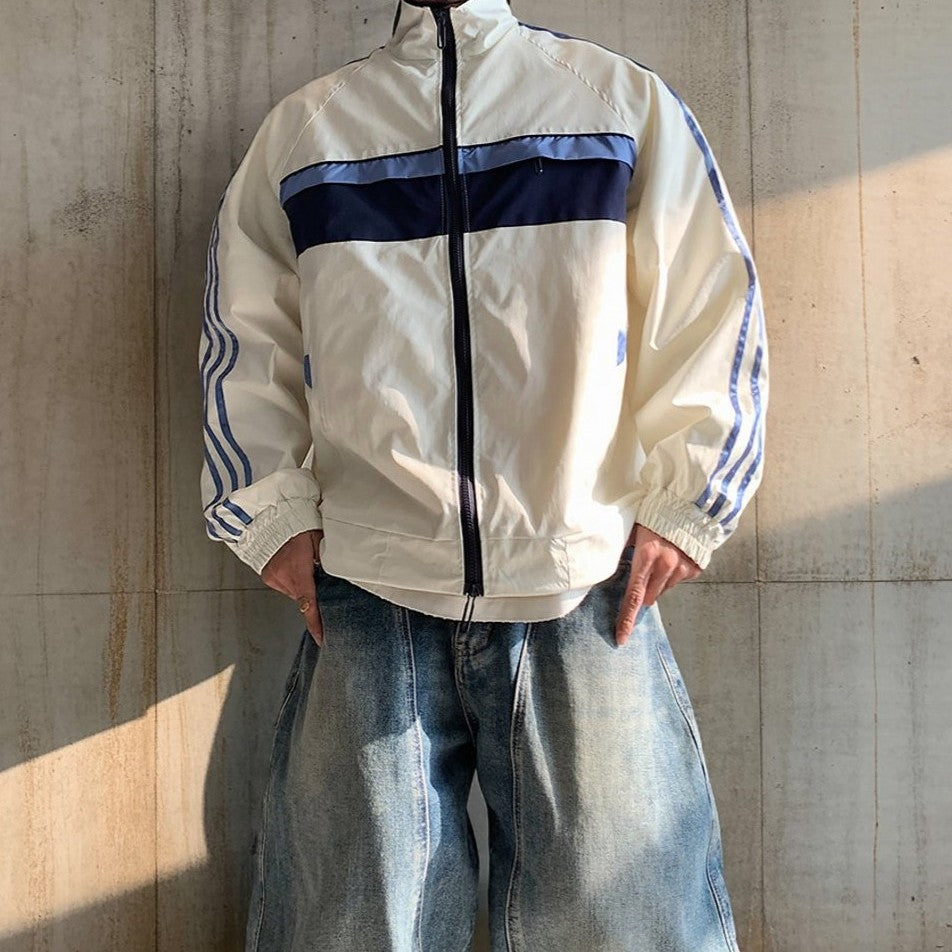 レトロラインスタンドジップジャケット K0861