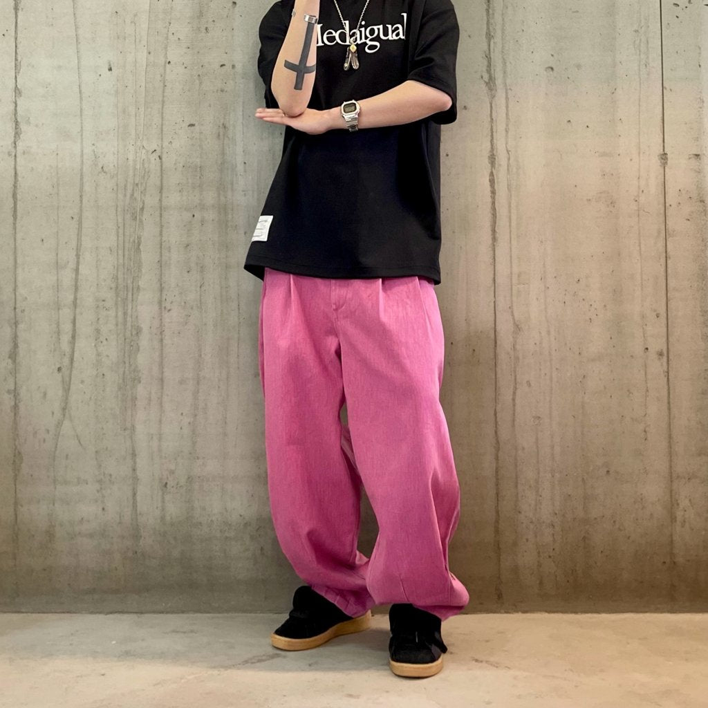 ウォッシュドタックワイドパンツ K0833