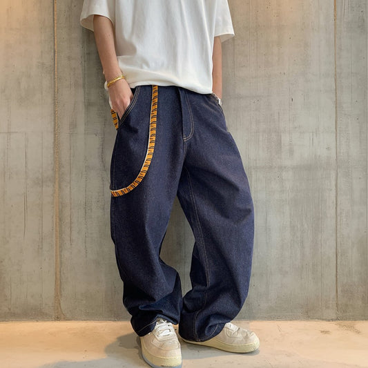 テープディテールデニムパンツ K0889