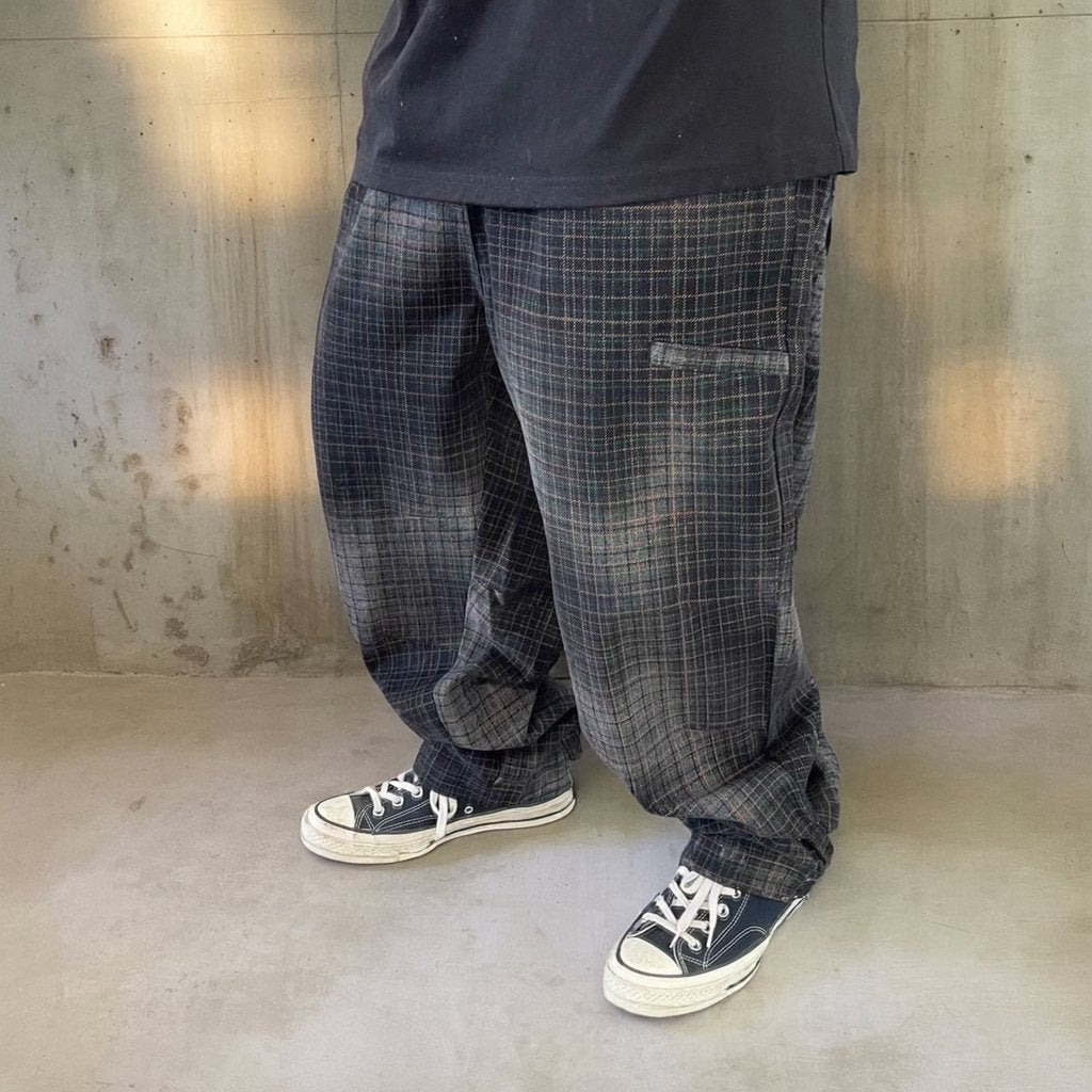 ワイドシルエットチェックパンツ K0596
