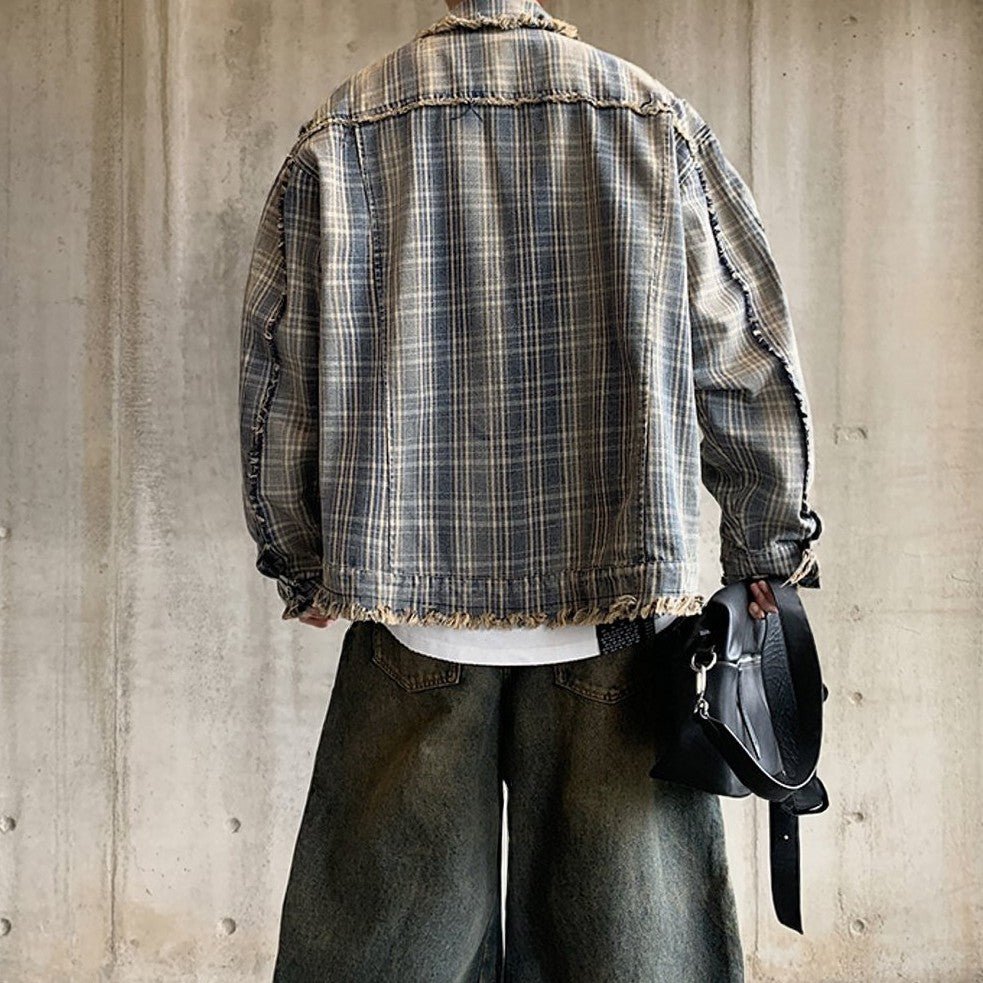 チェックフリンジジャケット K0827